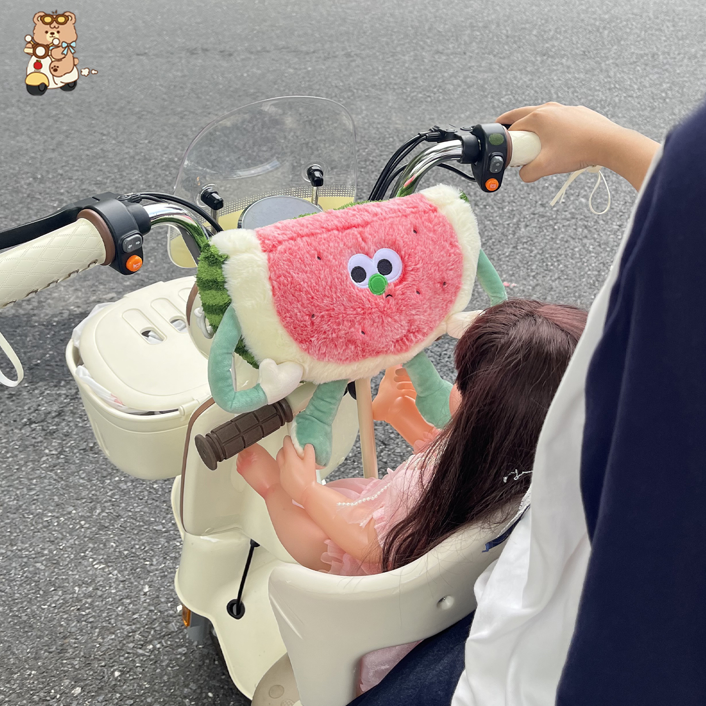 电动车防撞垫儿童座椅护头枕通用前置可爱卡通创意加厚防撞头神器