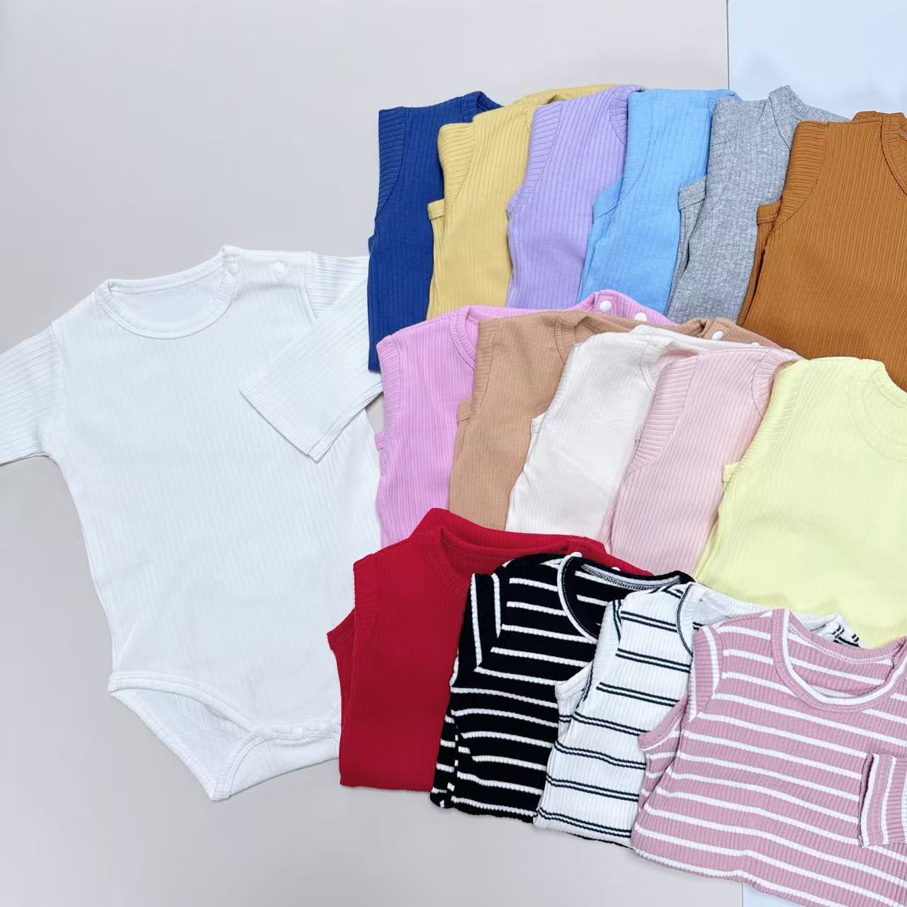 ins风纯色包屁衣男女宝宝长袖纯棉哈衣三角爬服春秋婴儿连体衣