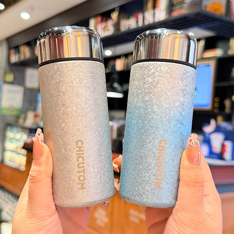 高颜值迷你保温杯女士便携钛水杯茶水分离泡茶杯简约小容量口袋杯