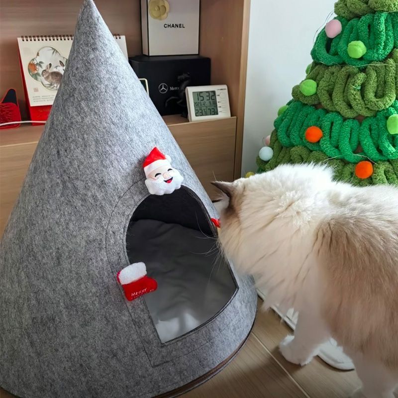 毛毡猫窝半封闭加厚可拆洗保暖四季通用DIY宠物窝