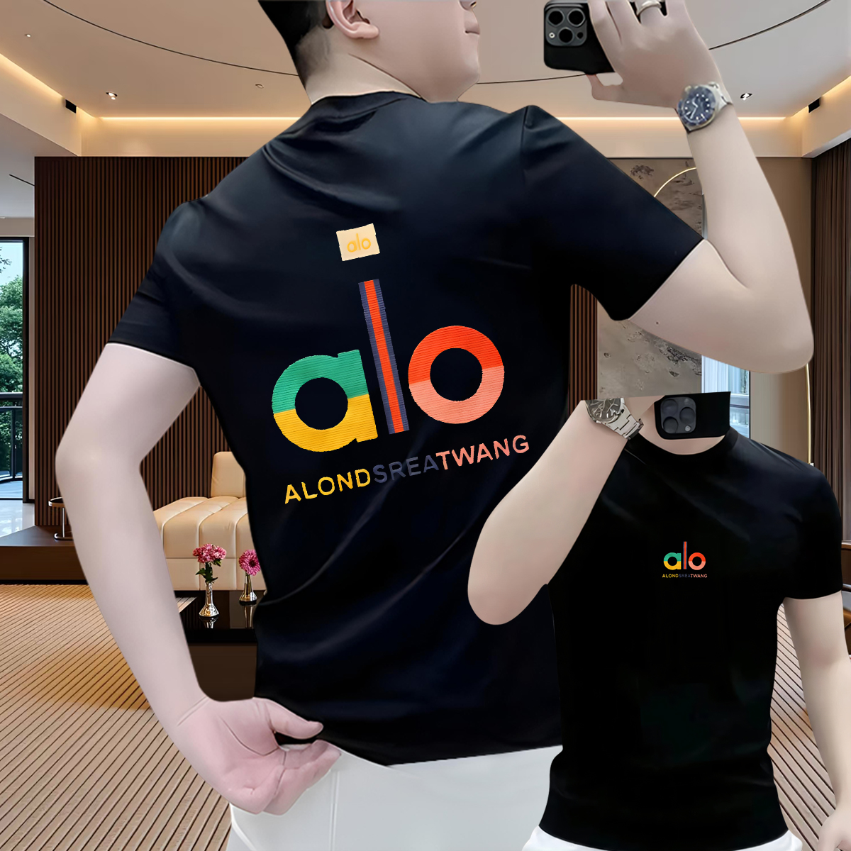 欧洲站轻奢潮牌男装夏季2025爆款休闲圆领短袖T恤男时尚纯棉上衣