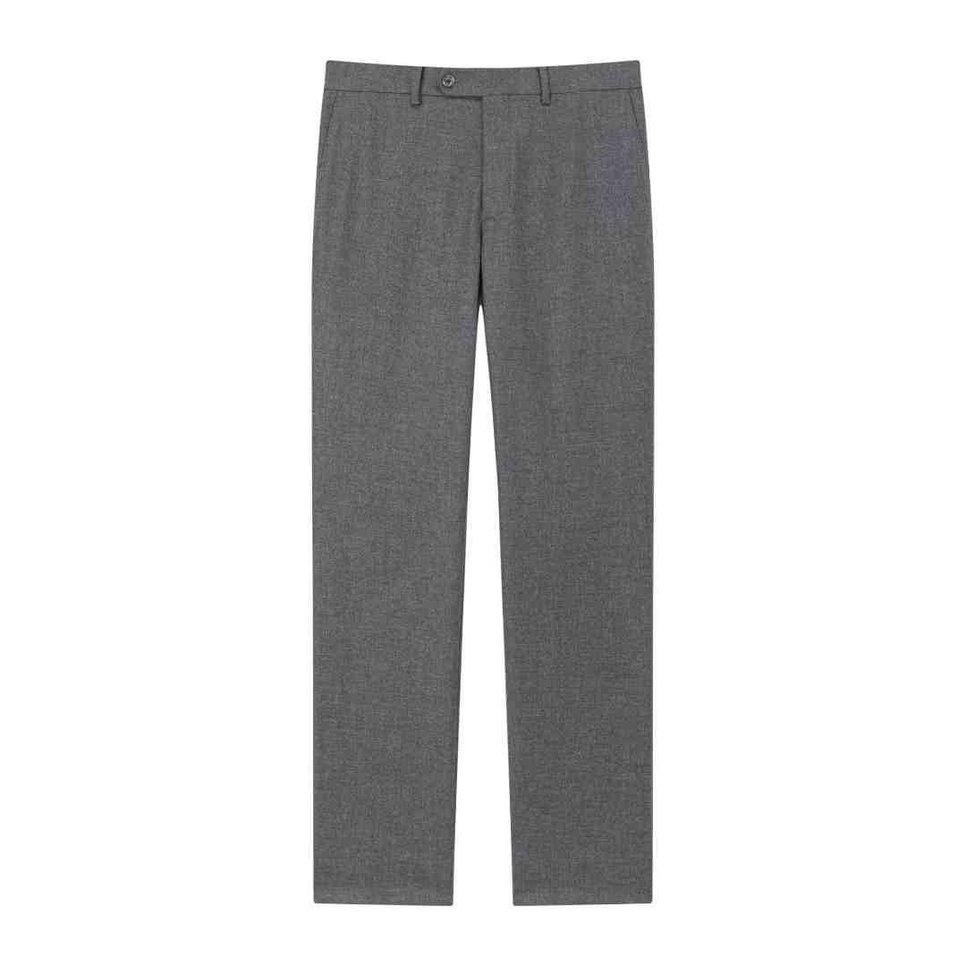 双面桑蚕丝羊绒秋冬季保暖加厚抗皱高端商务男士西裤西装裤直筒