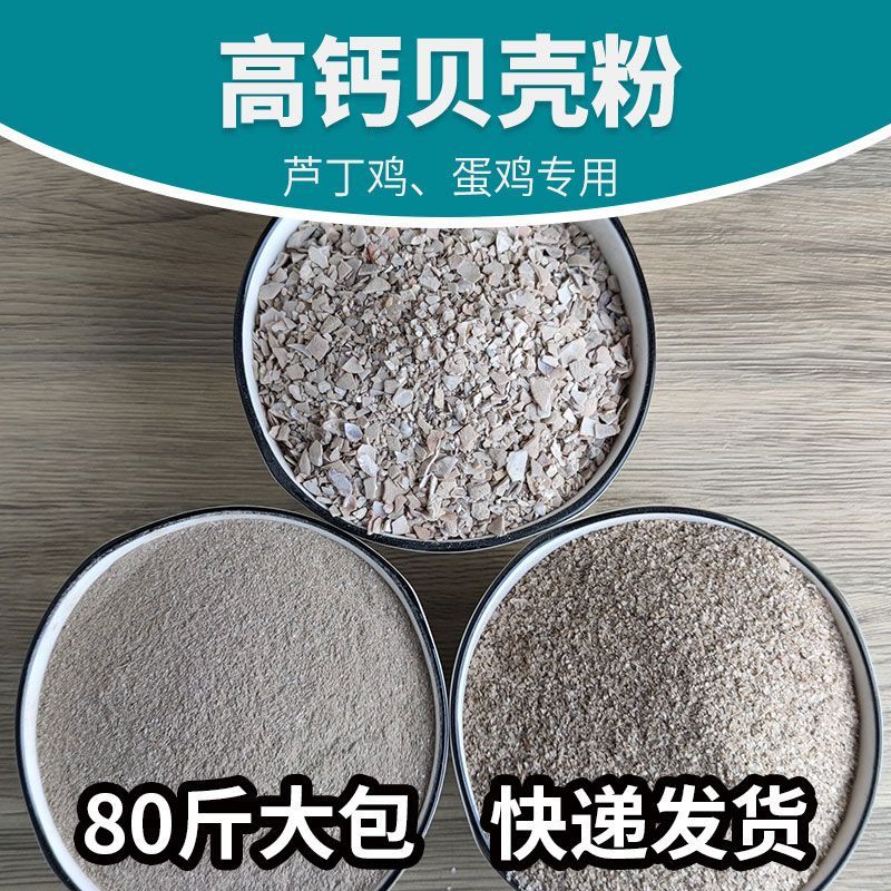80斤贝壳粉批发便宜喂鸡蛋鸡下蛋鸡用补钙兽用饲料高钙芦丁鸡鸭鹅