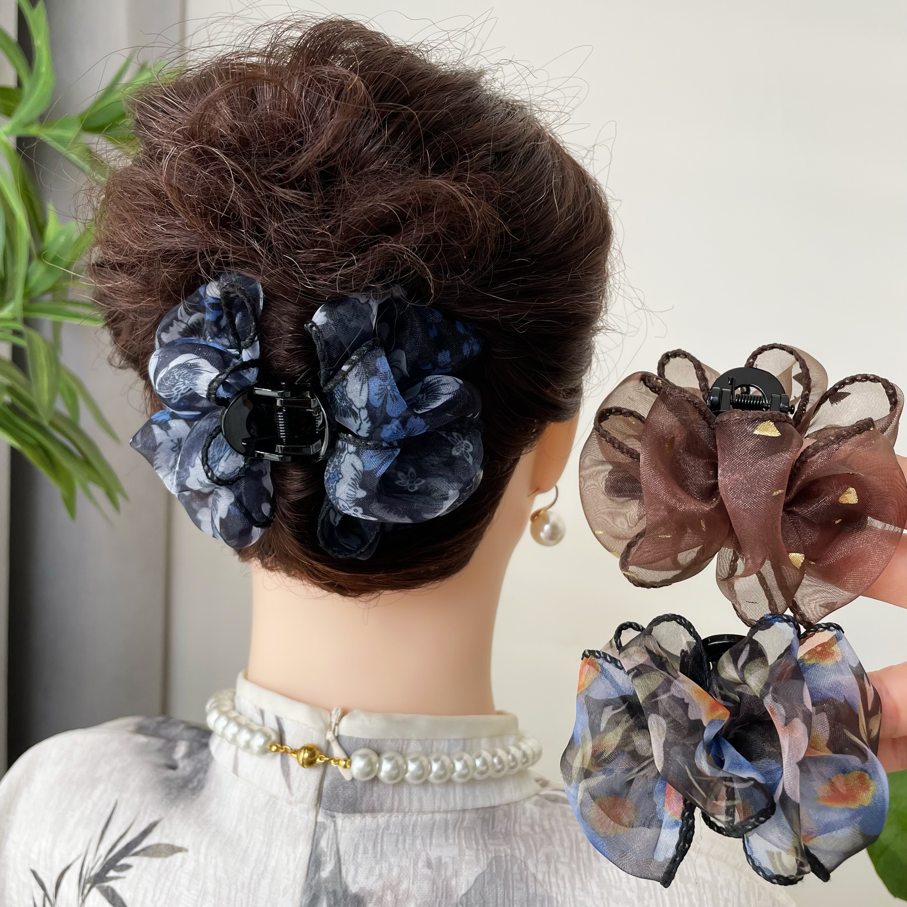 诗泊雅 原创设计复古风休闲风7厘米抓夹