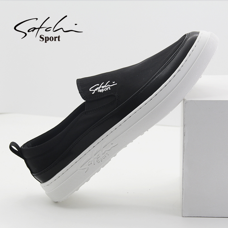 沙驰运动布鞋男鞋套脚软底帆布鞋男士懒人休闲鞋透气一脚蹬板鞋潮