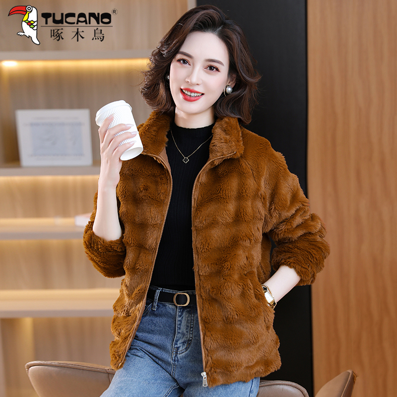 【官方品牌】啄木鸟时尚立领大码短外套女2026新款春秋休闲百搭上衣