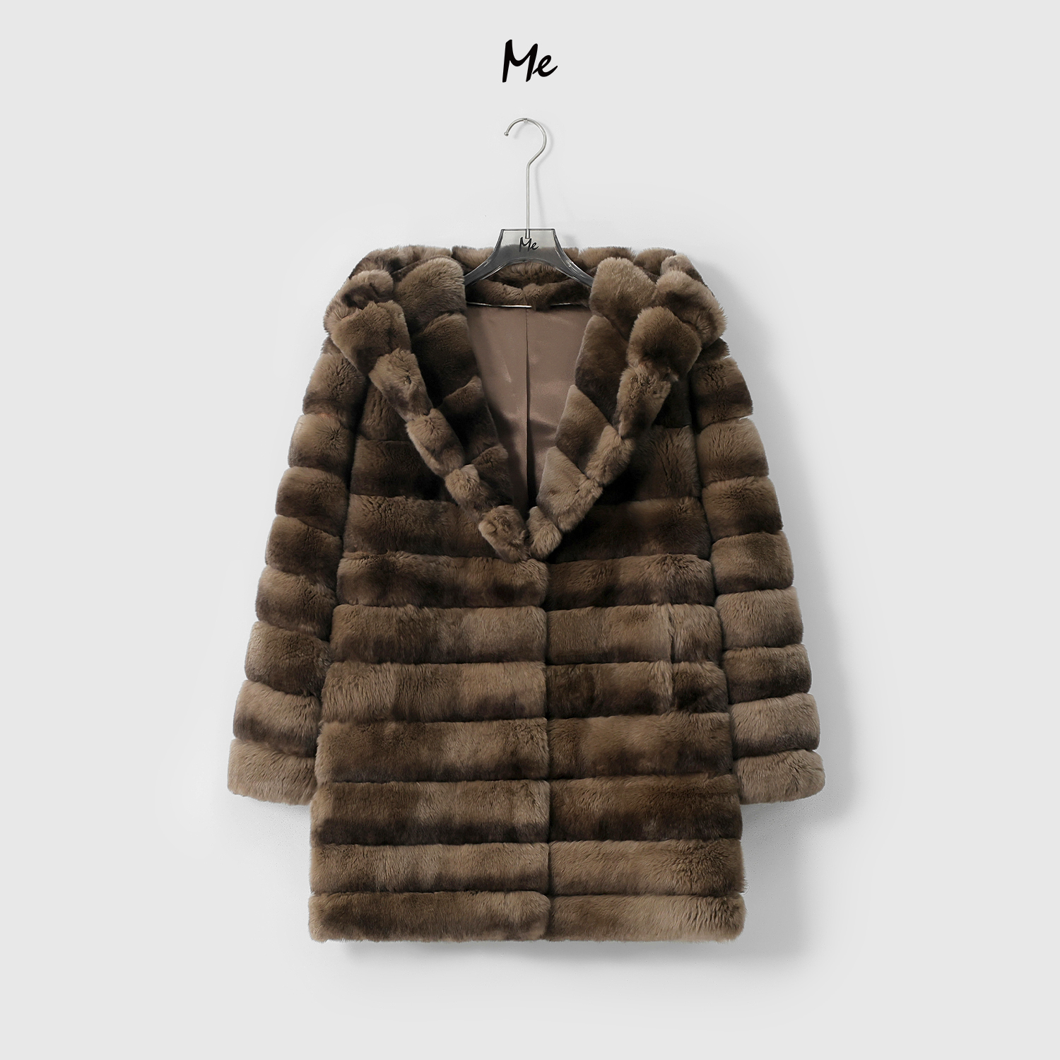 ME【锡金兔毛皮草】巨软兔毛桑蚕丝内衬时尚中长款保暖皮草MESA5635