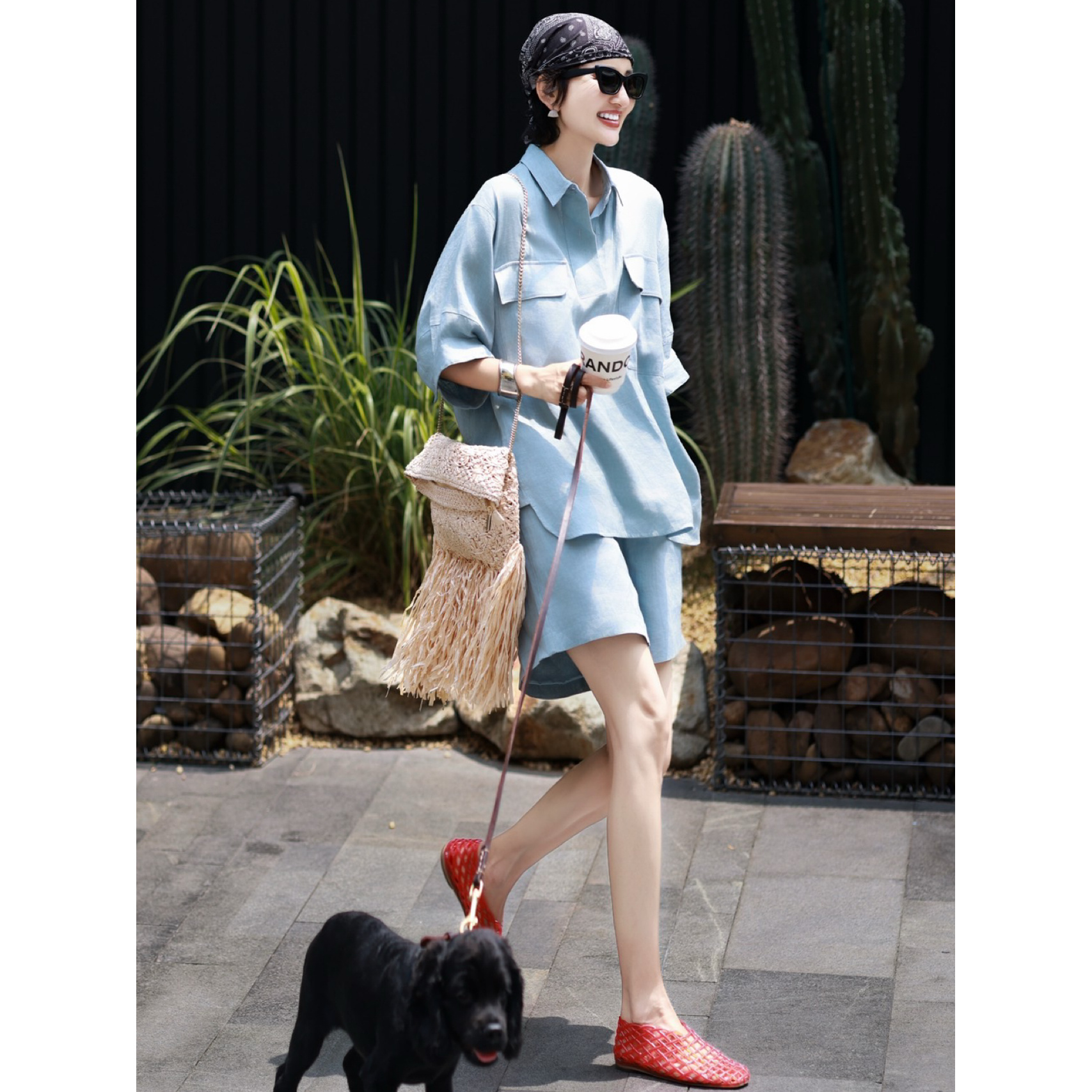 【马德里不思议】法国进口雨露亚麻套头衫 短裤 套装需分开拍下