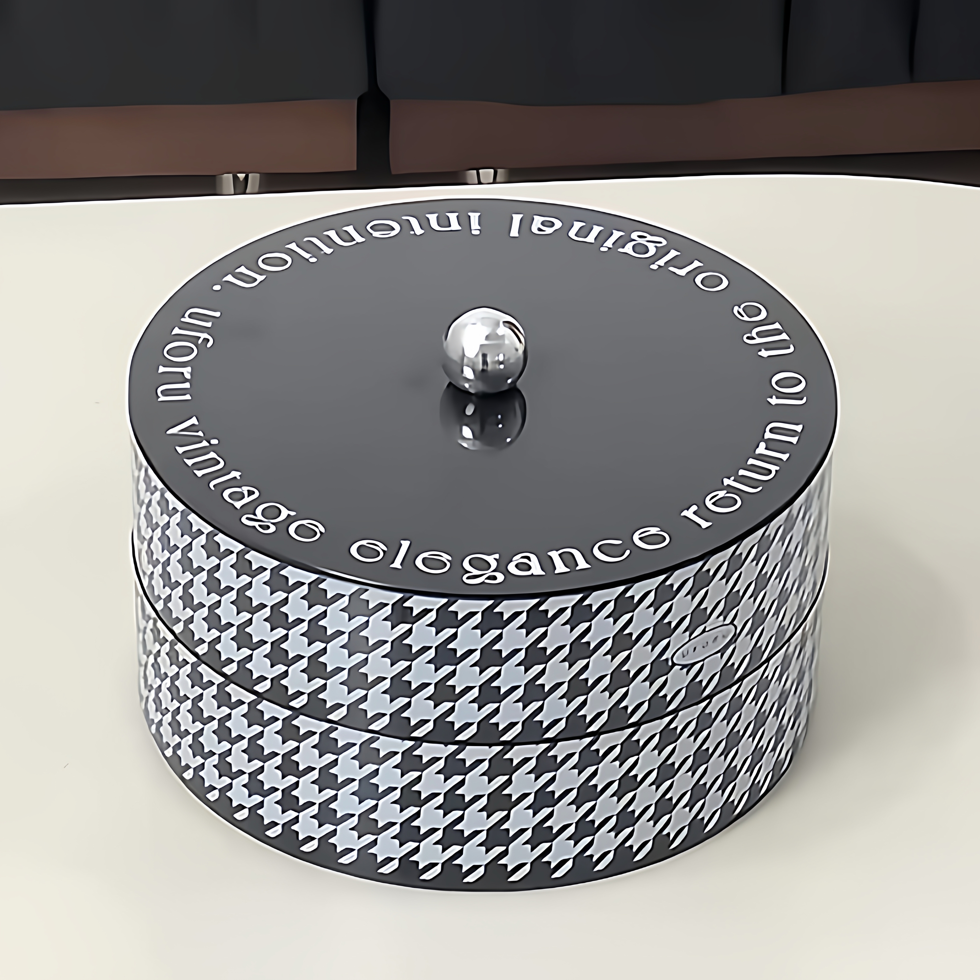 千鸟格果盘家用大容量分格式水果收纳盘多功能桌面瓜子糖果坚果盒