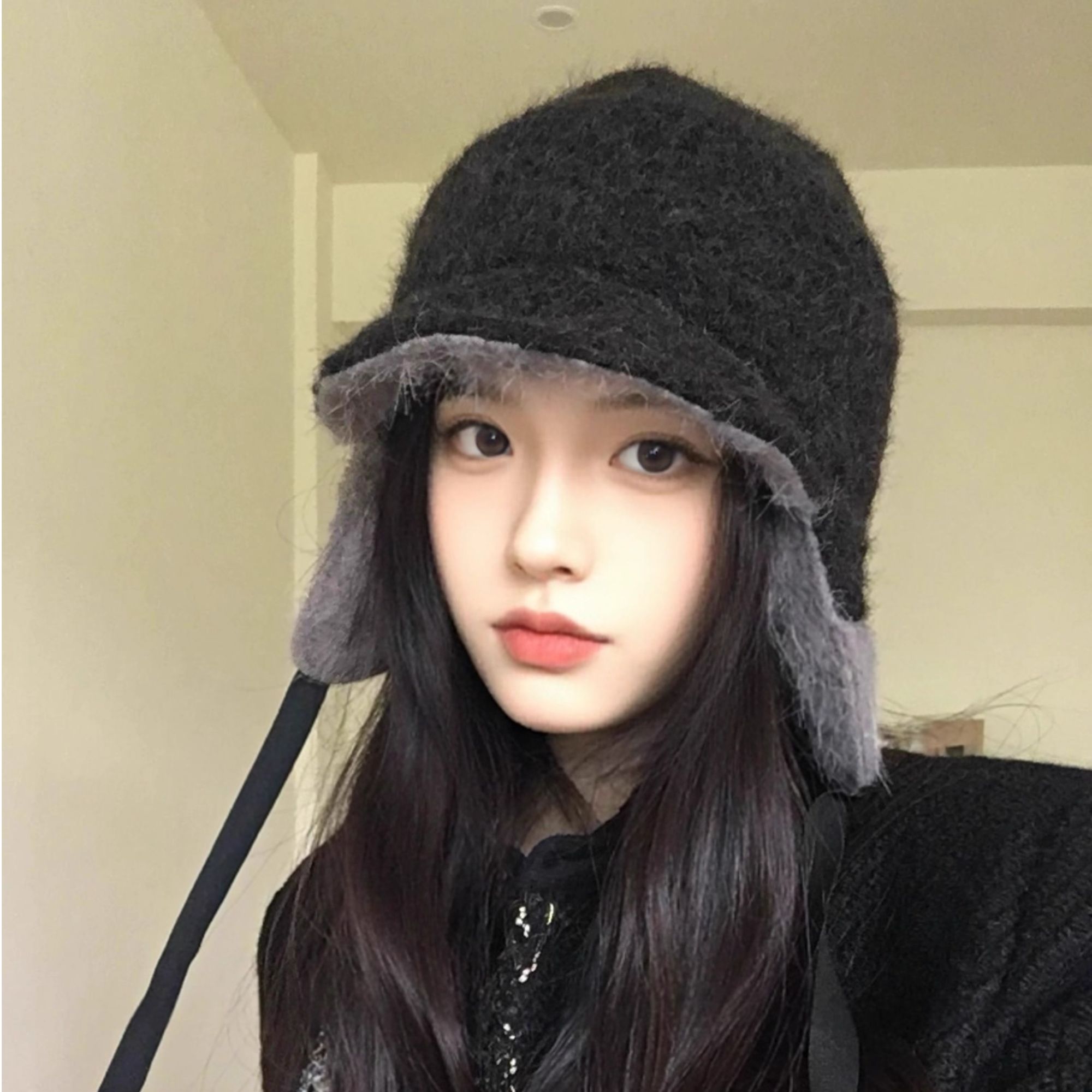 韩系氛围感飞行员帽子女冬季新款百搭保暖护耳帽加厚防寒雷锋帽潮