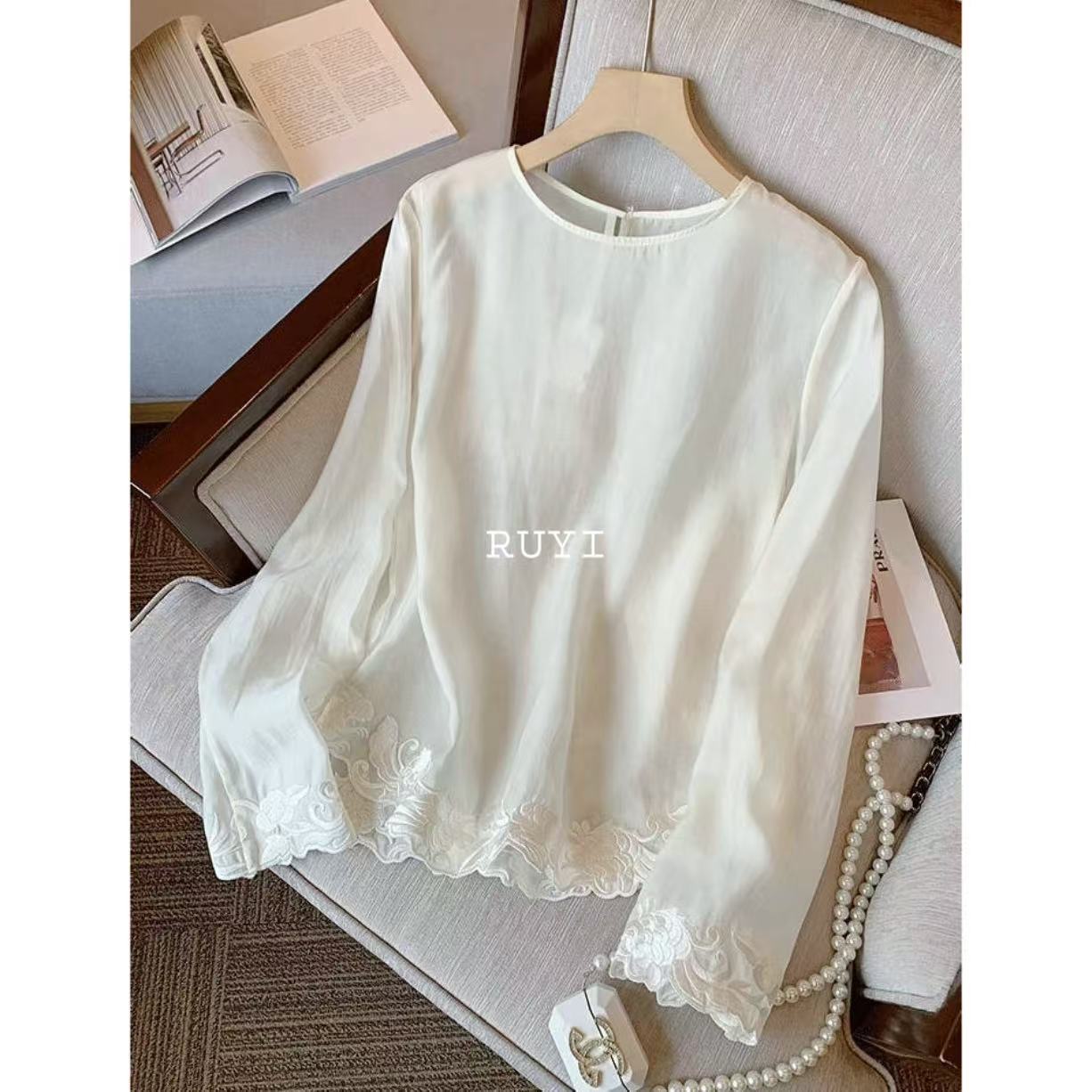 【YI杏仁山茶】25夏季新款新中式天丝打底亲肤透气-RY2530395上衣