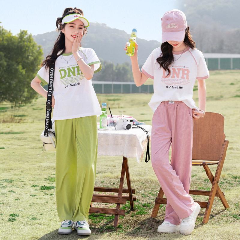 FAVMARTHA女童夏季套装2025新款洋气时髦夏装女孩短袖中大童休闲