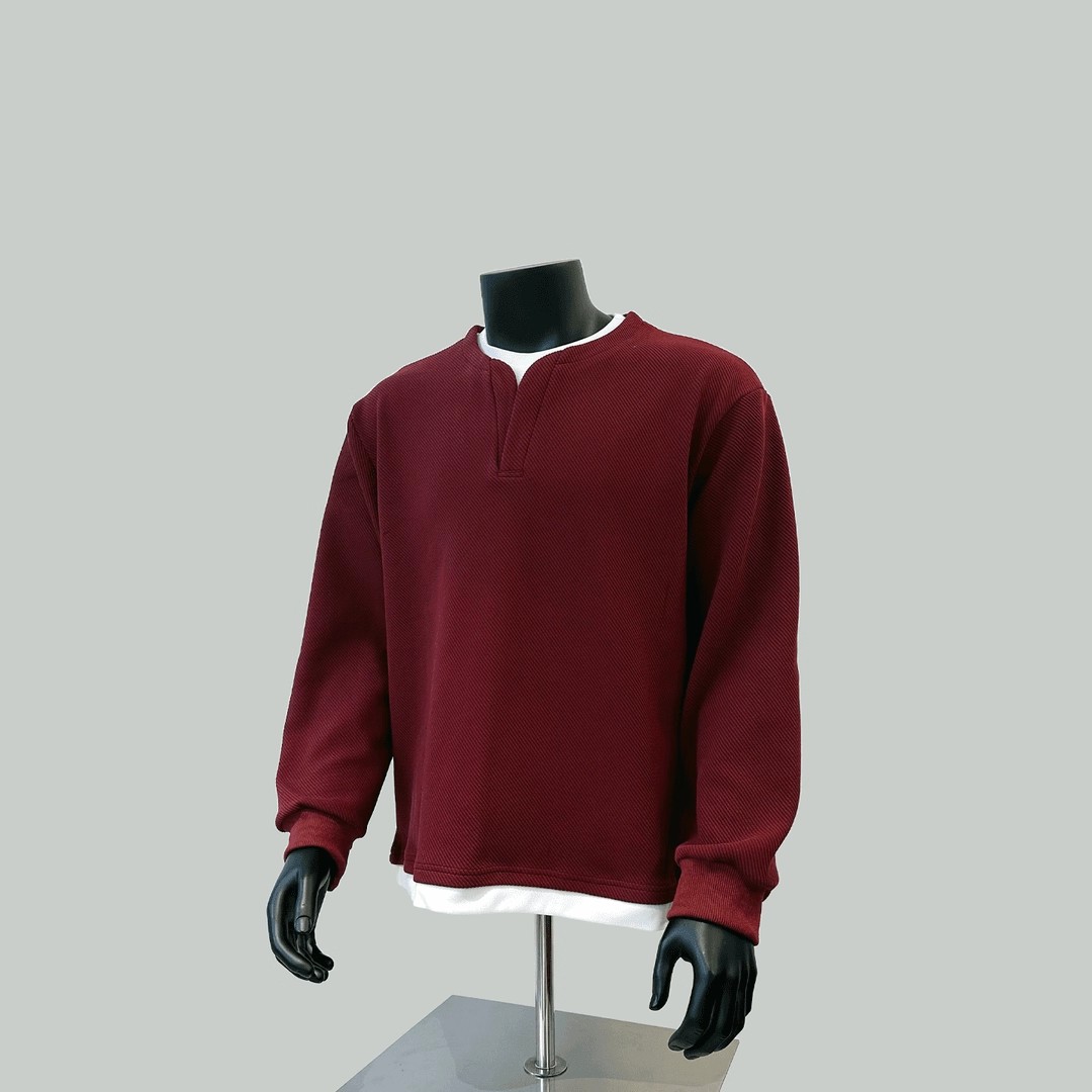 仓石一树潮牌长袖圆领卫衣男士秋季假两件时尚百搭男装高级感上衣