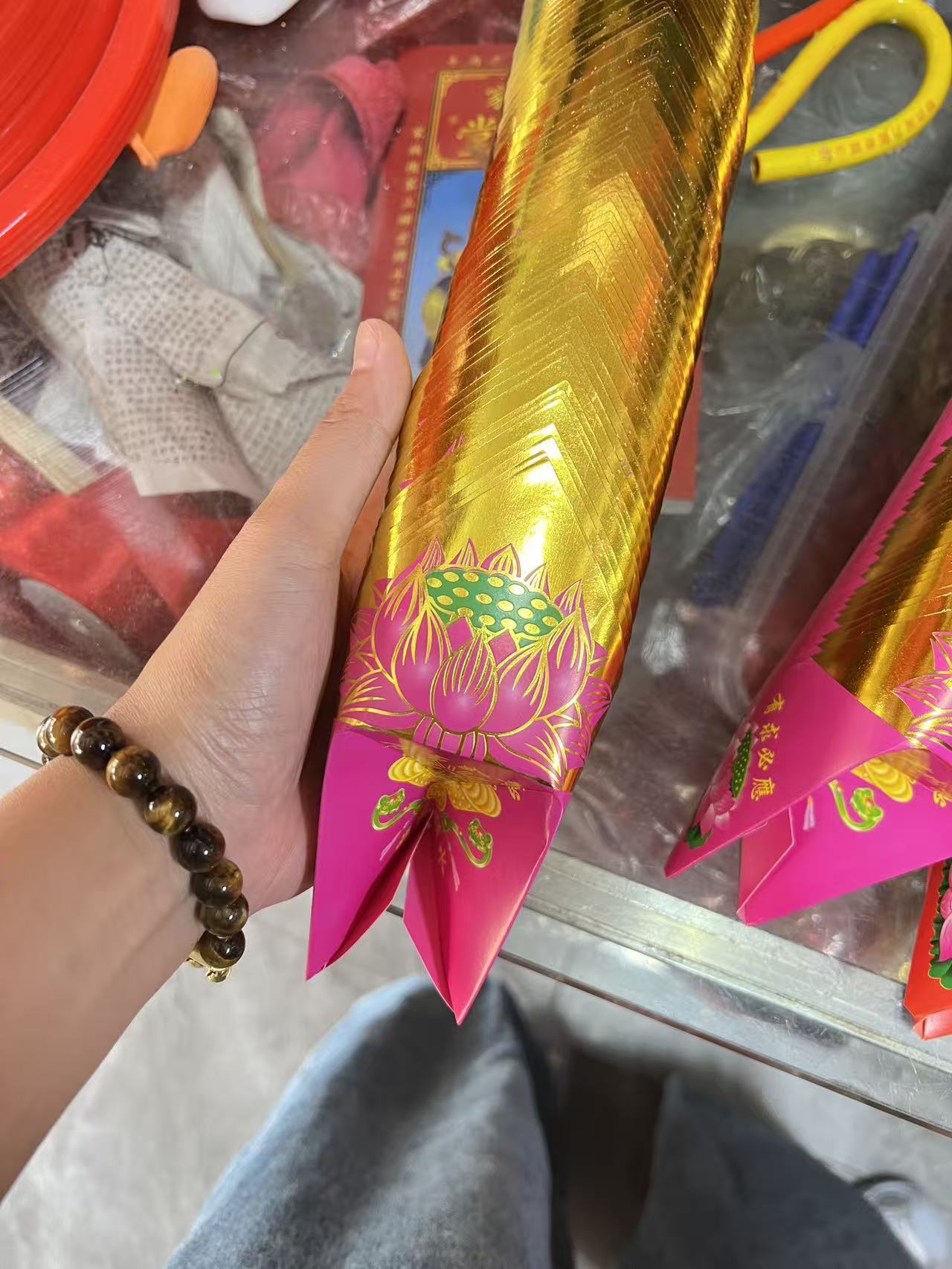 硬卡纸双面印花折莲花聚宝盆手工折纸莲花纸拜拜用品200张送教程