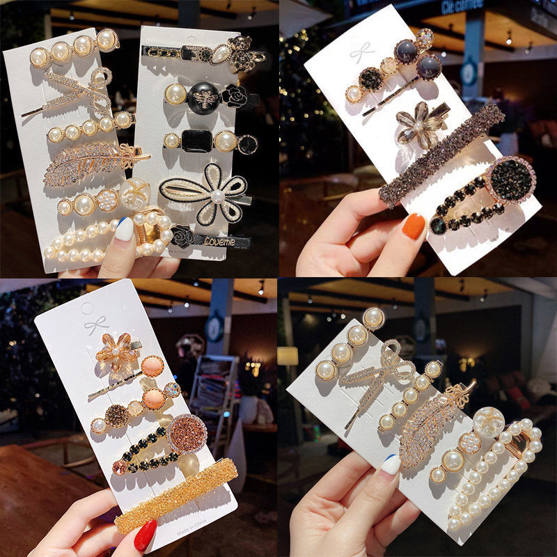 珍珠发夹女小夹子头饰2023年新款网红侧边高端精致小叶子的发饰