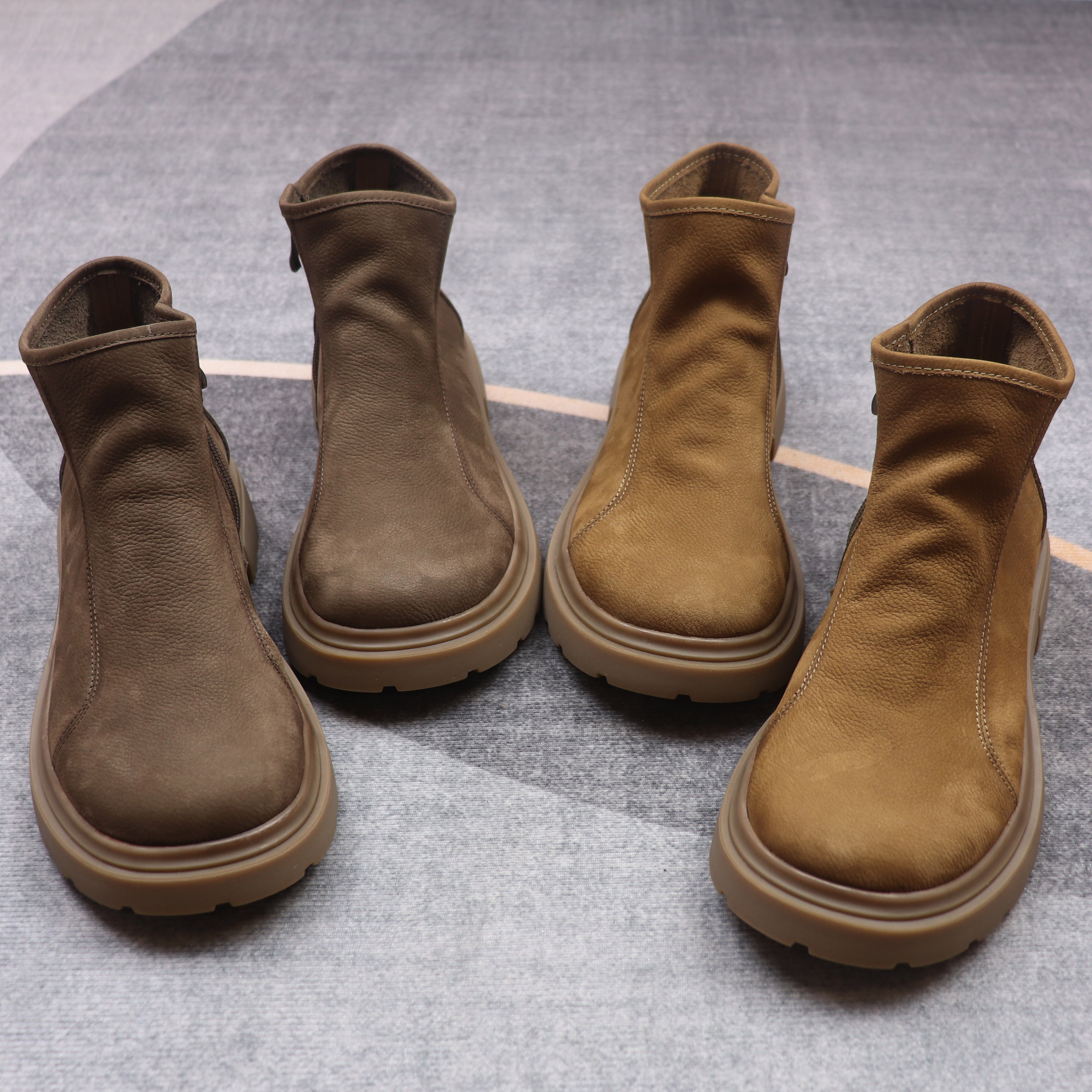 新款男士马丁靴真皮头层牛皮切尔西靴百搭靴子中帮复古短靴耐磨