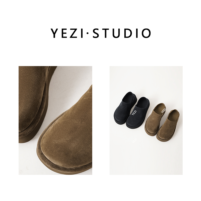 【大头心机鞋】真.皮圆头一脚蹬复古英伦可踩跟大头穆勒鞋25449003