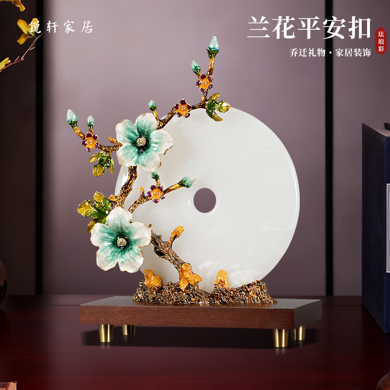 新中式高端手工平安扣摆件家居装饰品客厅玄关电视柜酒柜礼品高档