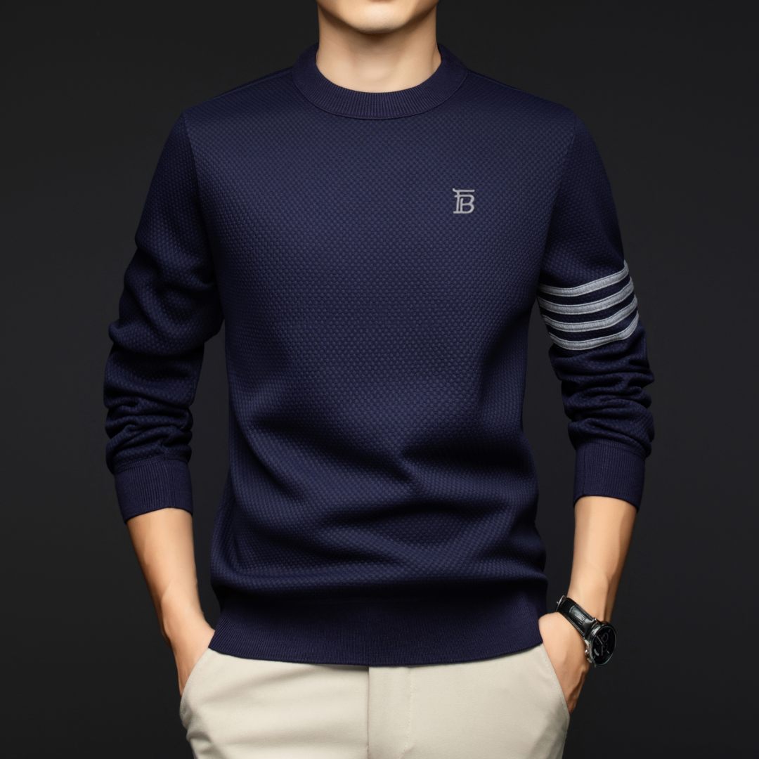 2024冬季新款打底衫男士圆领长袖T恤高档加厚时尚针织羊绒衫上衣
