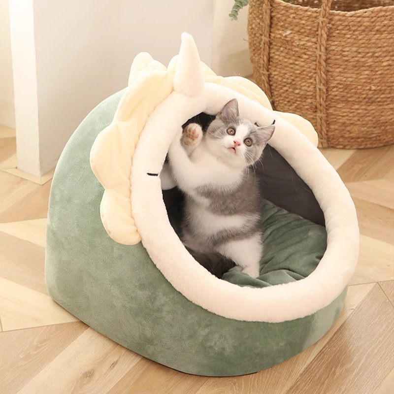 猫窝冬季保暖四季通用猫咪秋冬半封闭窝冬款过冬宠物猫冬天猫屋qt