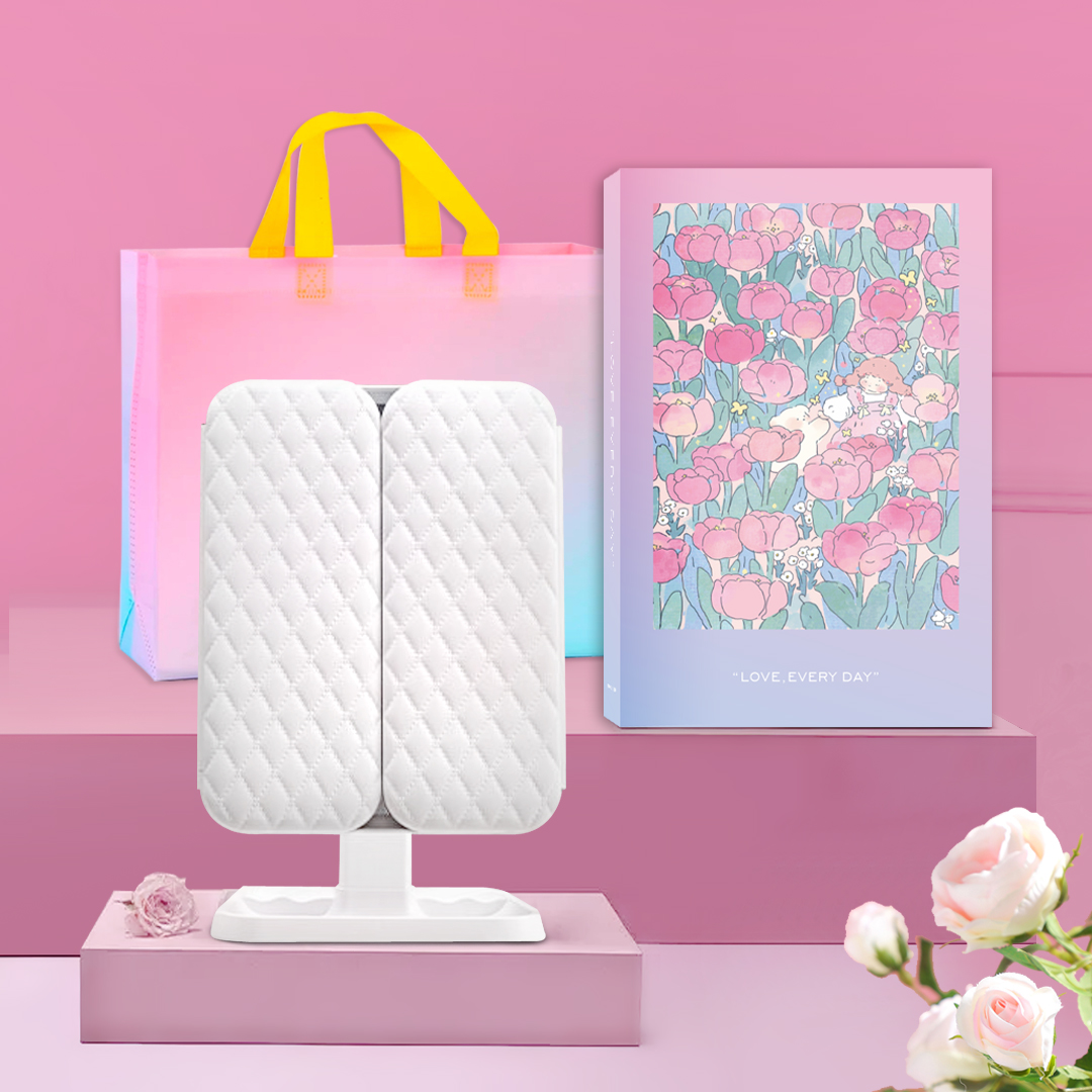 【正品/顺丰发货】led带灯补光高清镜子三面折叠化妆镜补光灯