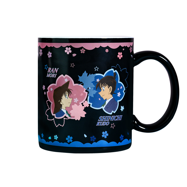 名侦探柯南新一毛利兰樱花陶瓷杯幸运石正版联名动漫情侣周边