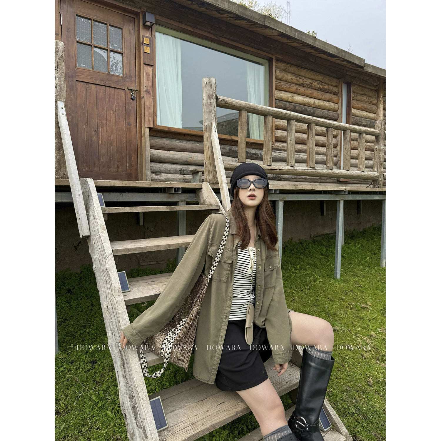 现货大婉酱微胖定制【雅丹衬衫】100莱赛尔港风工装牛仔外套 8988D