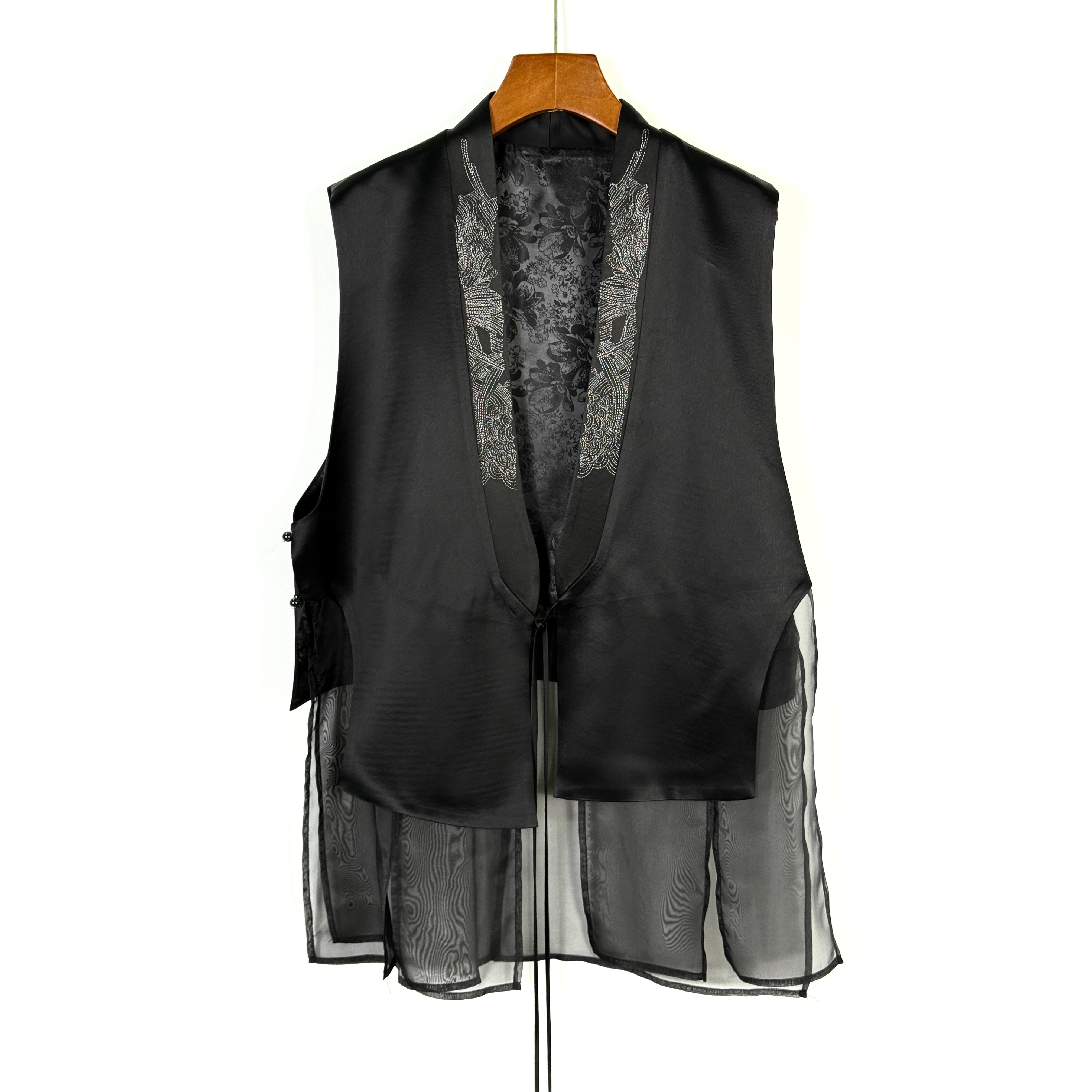 朱总原创设计XZM040F新中式醋酸蚀纹马夹