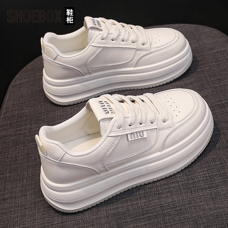 SHOEBOX鞋柜厚底百搭小白鞋女2025秋季新款配裙子学生休闲板鞋
