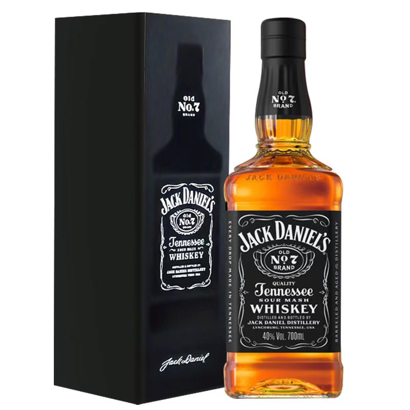 杰克丹尼调和型威士忌40度700ml 美国田纳西州原瓶进口洋酒带礼盒