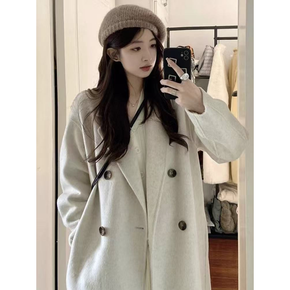 8133 M大衣女秋冬季2025新款韩系赫本风毛呢外套①