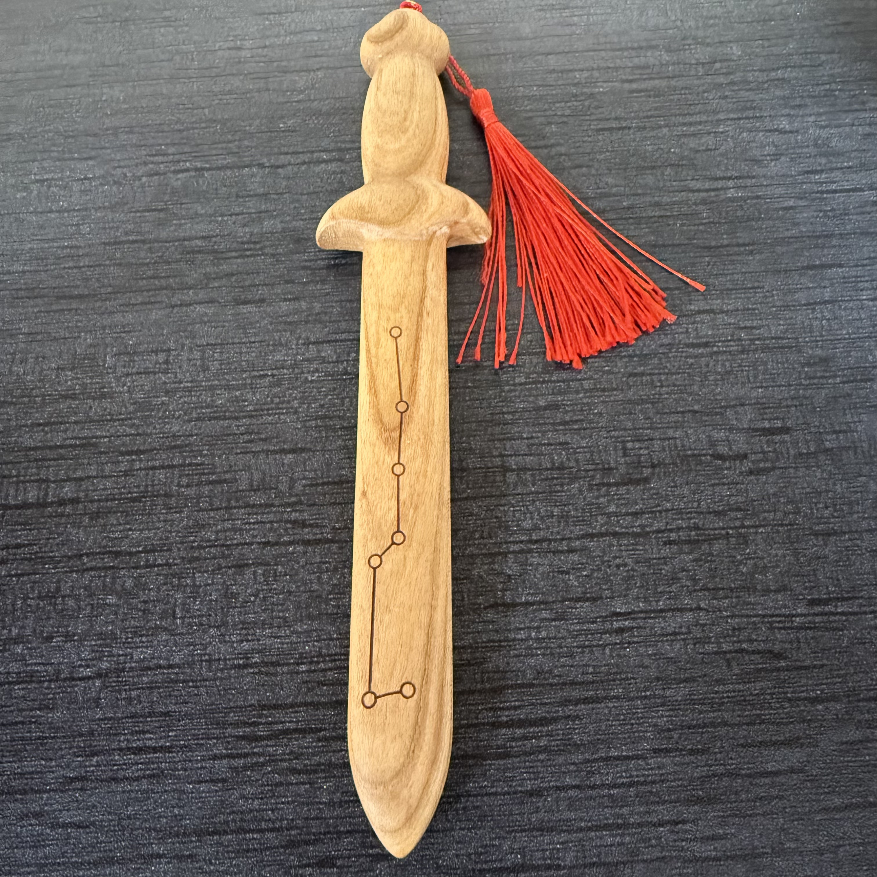 福利20厘米 七星桃木剑 整木整雕无漆无蜡摆件