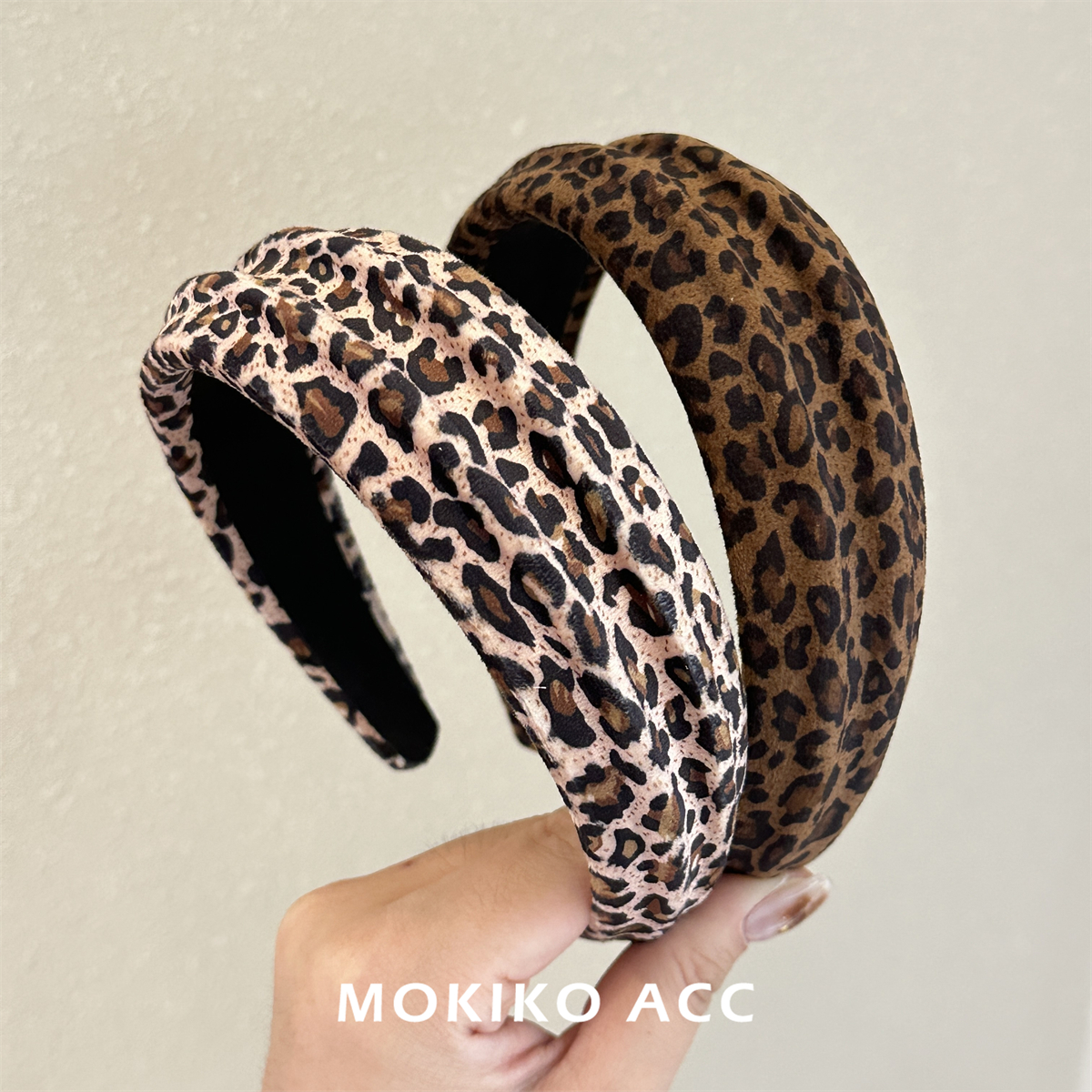 轻奢2025早秋复古港风豹纹带褶绒布发箍高颅顶气质头箍豹纹发箍
