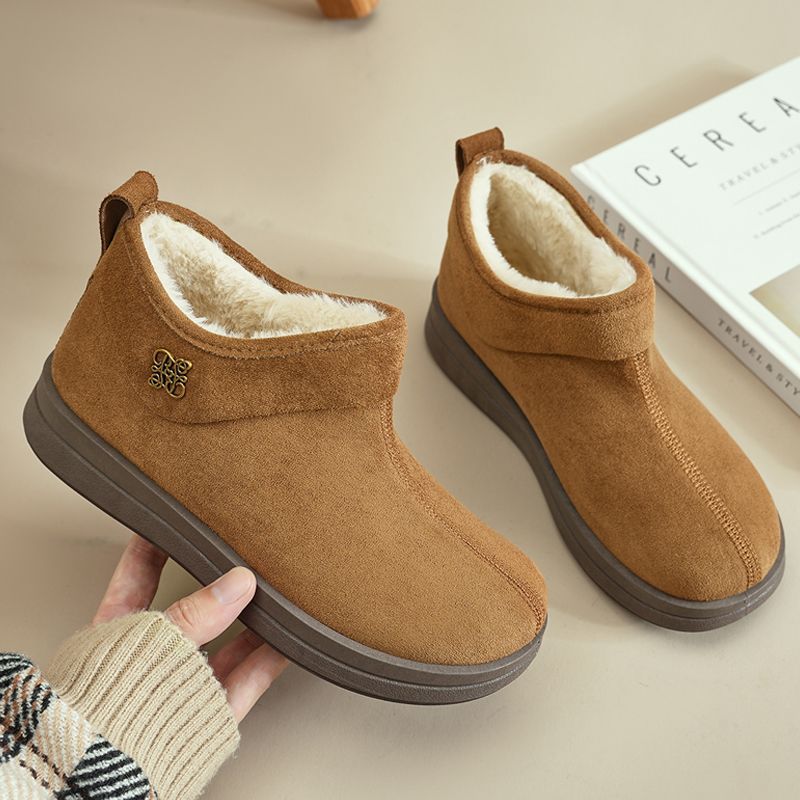 户外雪地靴女2025冬季辛苦短靴平底保暖加绒加厚防滑棉鞋