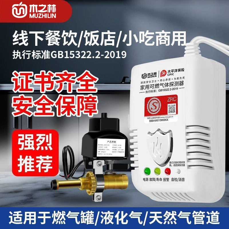 燃气报警器家用厨房饭店煤气天然气液化气餐饮可燃气体泄漏警报器