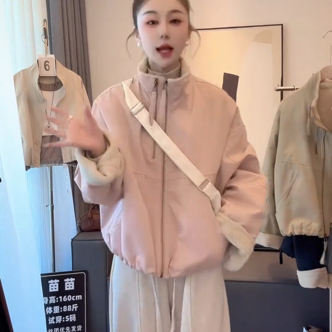 秋冬新款加绒加厚派克服立领外套女韩版宽松休闲显瘦小个子棉衣潮