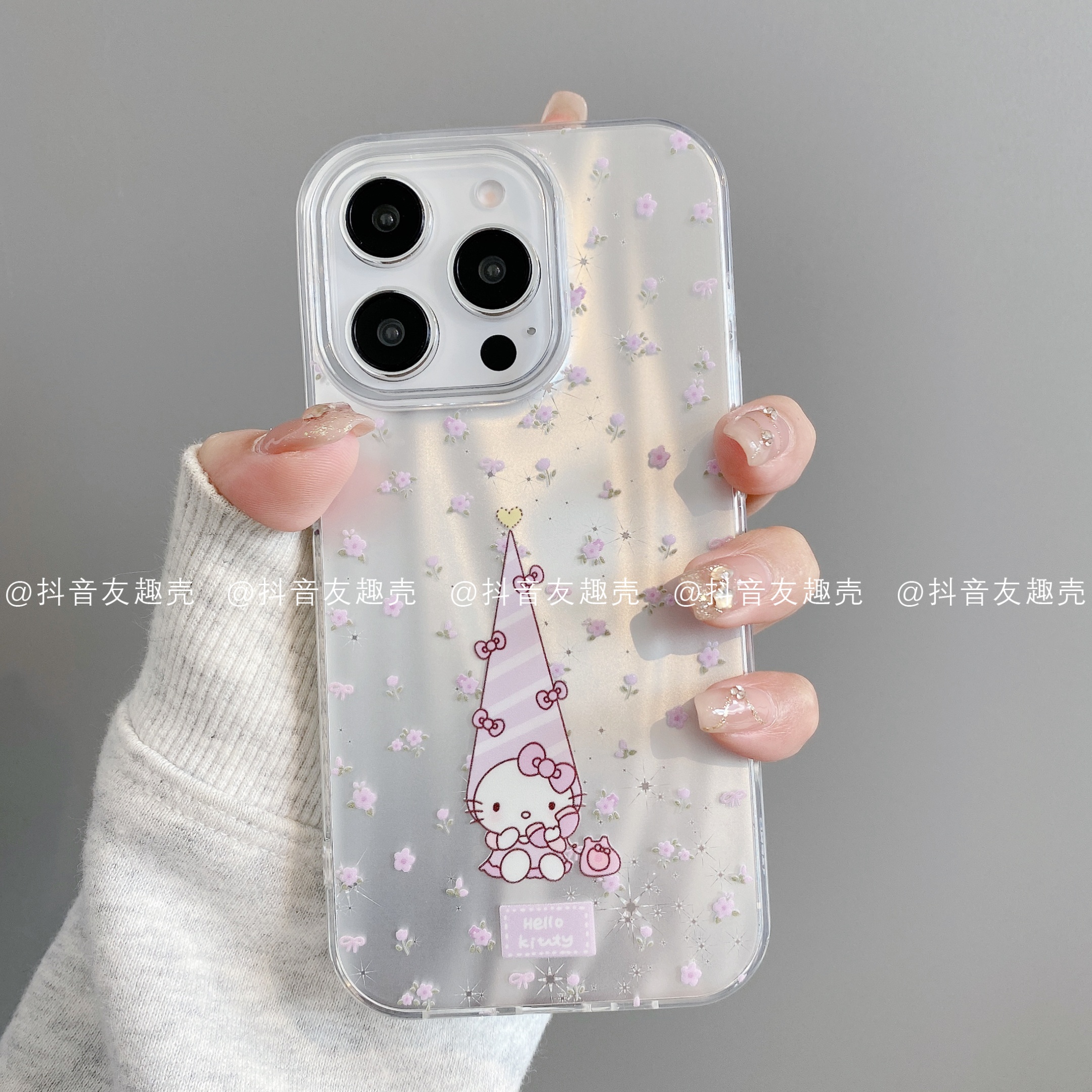 流星纹IMD适用iPhone16promax15/14/13/12/11手机壳可爱碎花凯蒂