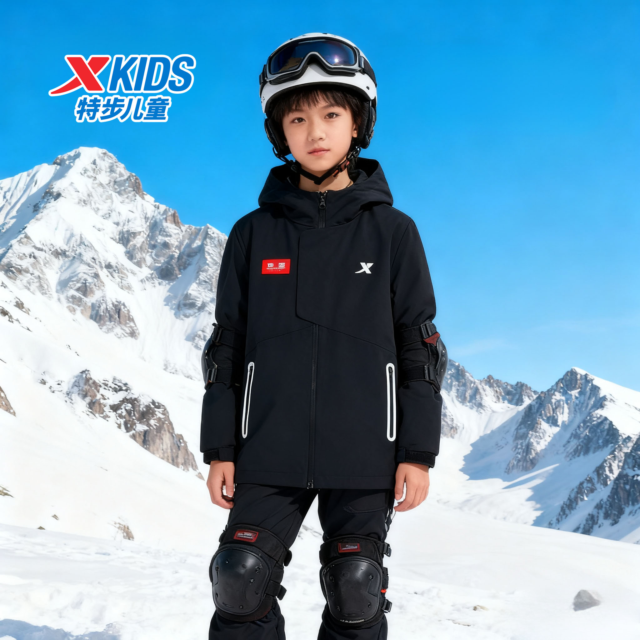 【御水盾-三防风衣】特步儿童冬新款连帽男女通用保暖675325339054