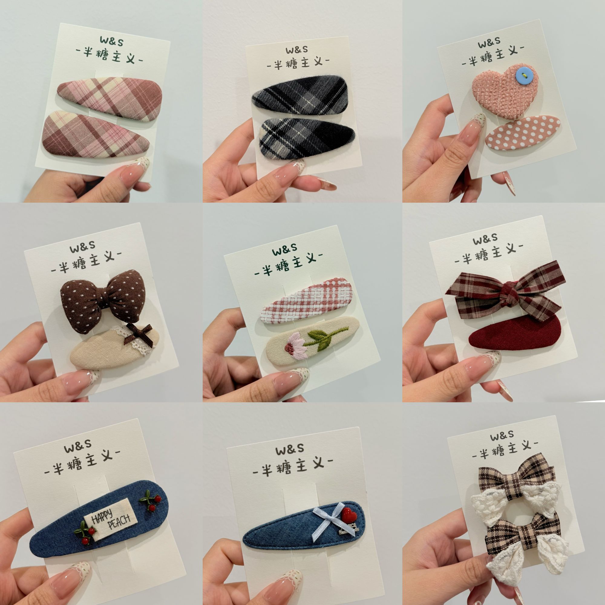 少女森系bb夹 韩版蝴蝶结发夹 发饰少女风 秋冬学院风千金风侧夹