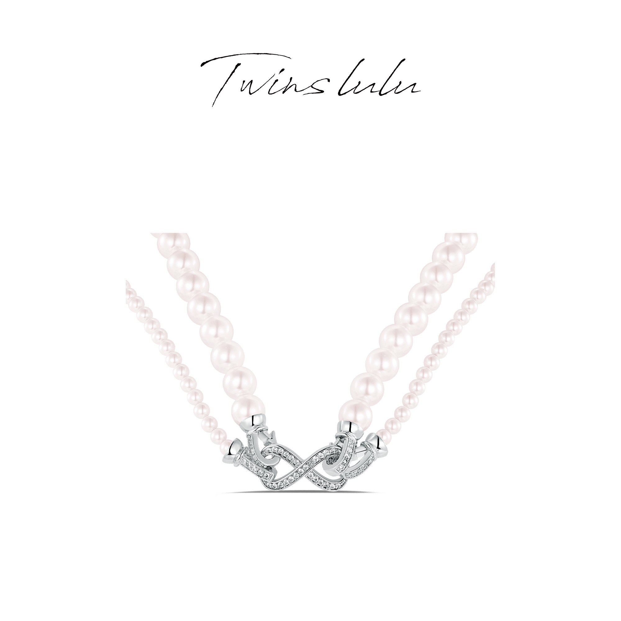 TWINS LULU 镀K金 轻奢首饰高级感扭结双层项链女款TSJ9425