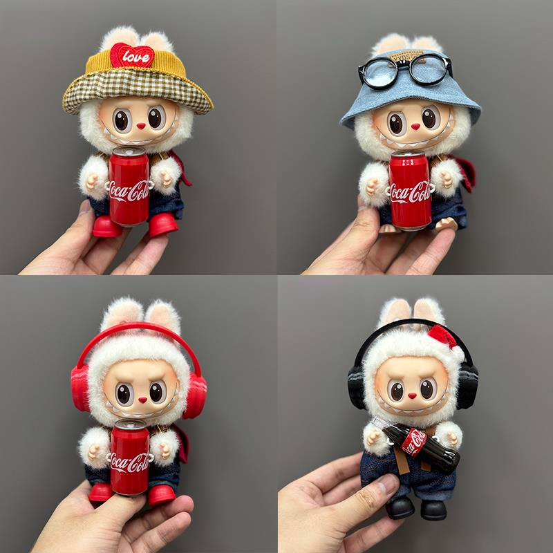 【爆款labubu娃衣】拉布布17cm替换套装潮牌3.0夏季薄款双肩包配饰