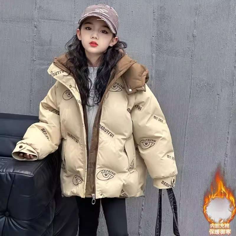 女童外套冬装2025新款中大童秋冬款保暖棉衣儿童冬季加厚羽绒棉服