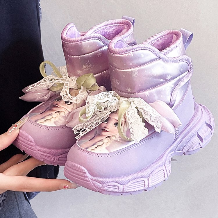 儿童童鞋冬季防滑橡胶冬季棉靴魔术贴全阶段