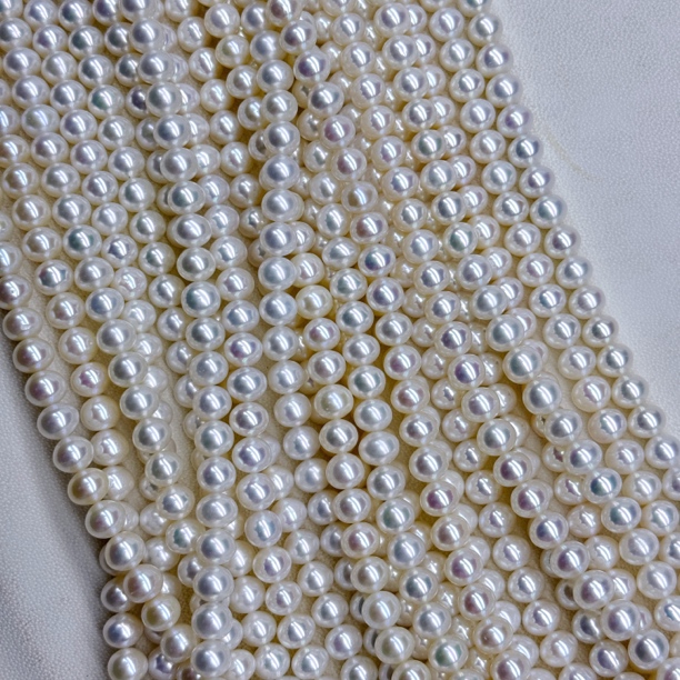 17号6～6.5mm仙女链近圆淡水珍珠天然淡水珍珠diy手工材料近圆