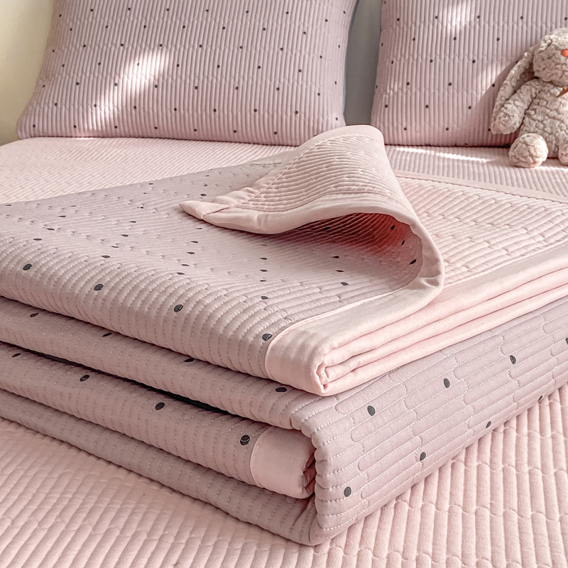 2025新款夏季双层纱床盖床单两用印花家用新款床盖被学生宿舍家用