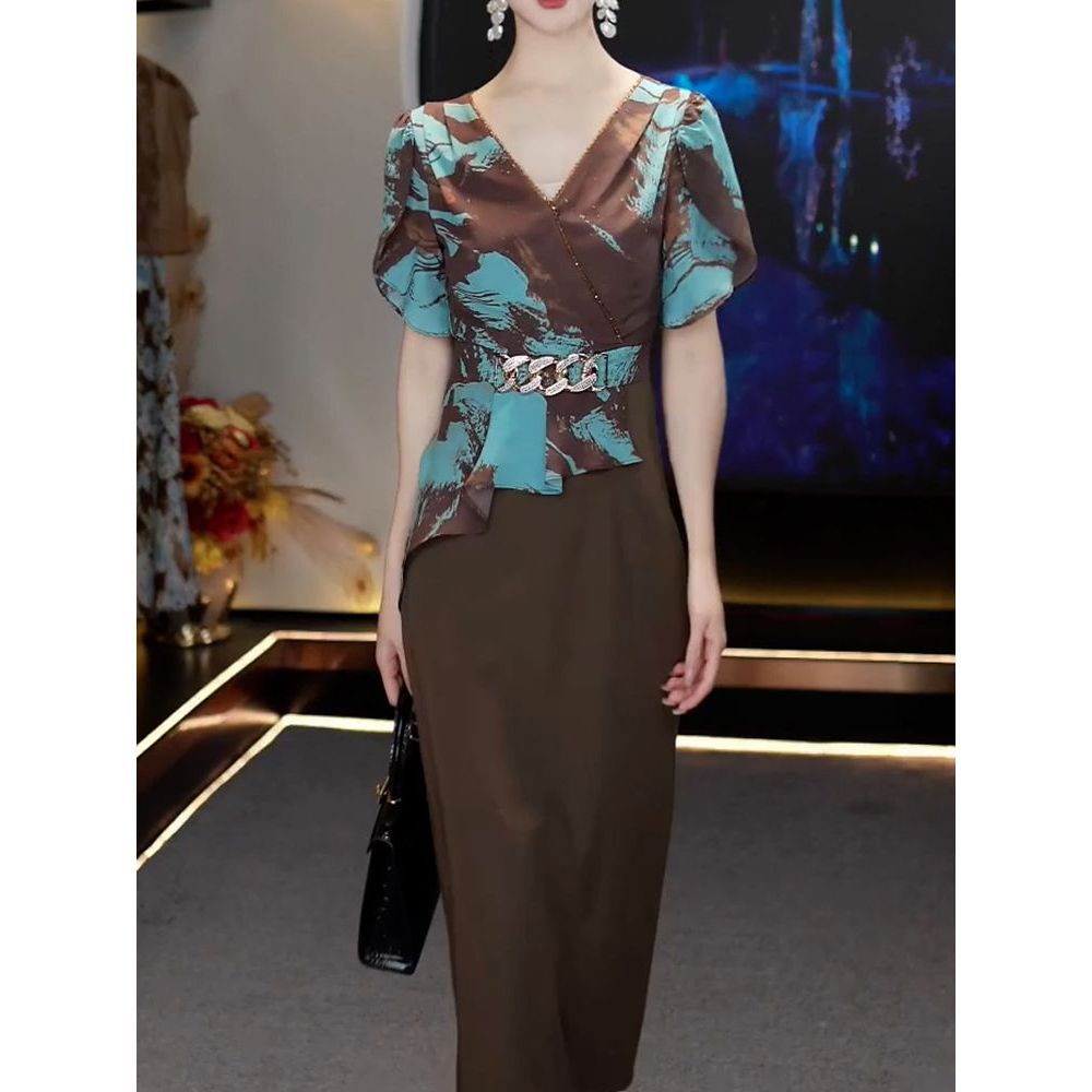 高级感时尚气质名媛风连衣裙2026夏季新款端庄减龄显瘦遮肉A字裙