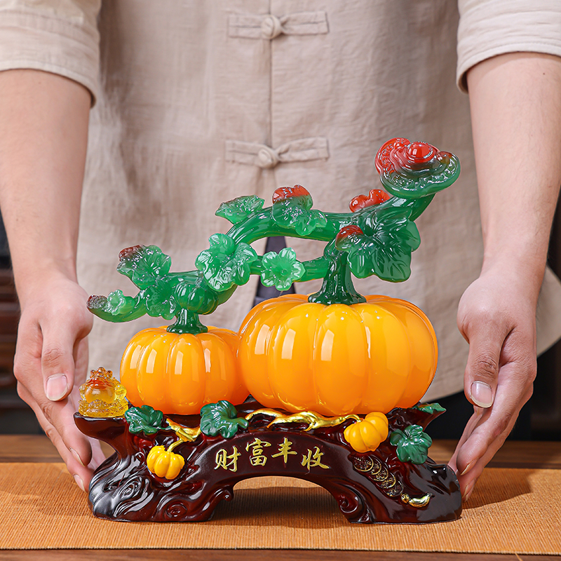 财富丰收南瓜新中式客厅电视柜酒柜装饰乔迁新居招财葫芦摆件创意