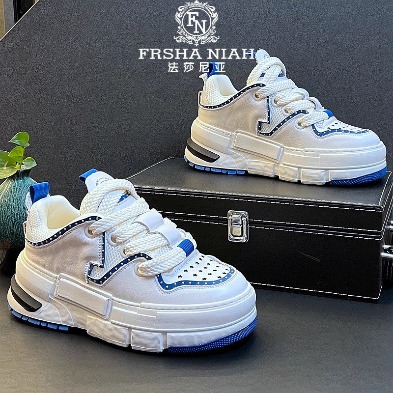 法莎尼亚街头潮酷时尚厚底增高板鞋男款拼接星星小众设计感休闲鞋