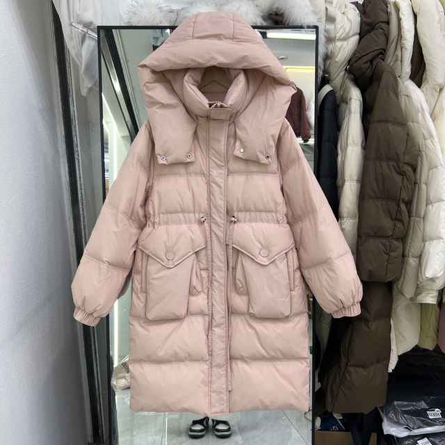 雪中飞联名恋踏2025冬新款连帽韩版中长款过膝加厚保暖大口袋收腰