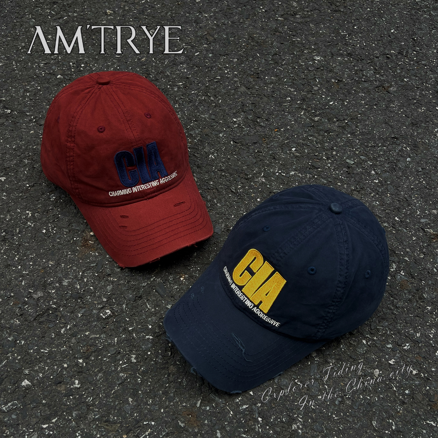 AMTRYE 美式字母棒球帽男款宽帽檐大头显脸小男生百搭鸭舌帽子男